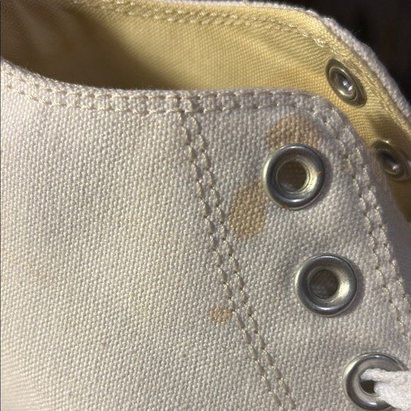 Converse Women's White High-Top Sneakers w/custom pearl embellishment. - Picture 5 of 6
